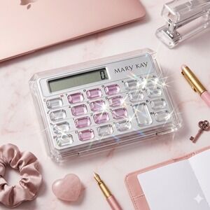 Vintage 1990s "Elle Woods" Mary Kay Crystal Gemstone Desk Calculator Pink NEW